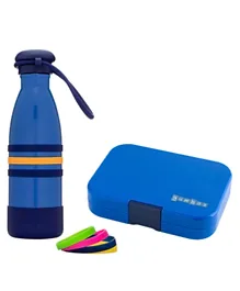 Yumbox Neptune 6 Compartments Lunchbox - Blue and Water Bottle