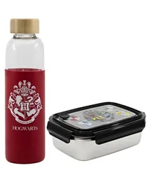 Stor Harry Potter Young Adult Stainless Steel Rectangular Sandwich Box - 1020mL with Water Bottle