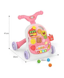 Huanger 2 in 1 Sit to Stand Baby Learning Walker - Pink
