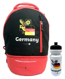 FIFA 2022 Germany Country Sports Backpack Red And Black - 17 Inches and FIFA Water Bottles