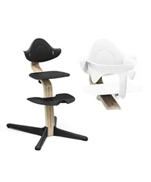 Stokke Nomi Chair - Black with free Baby Set - White
