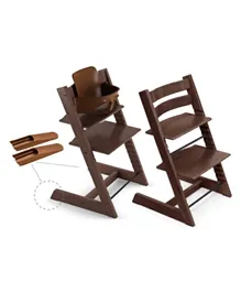 Stokke Tripp Trapp High Chair - Walnut Brown with free Baby Set - Walnut Brown