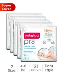 Babyhug Pro Bubble Care Premium Pant Style Diapers Size 2 - 105 Pieces