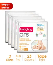 Babyhug Pro Bubble Care Premium Tape Style Diapers Size 2 - 115 Pieces