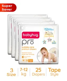 Babyhug Pro Bubble Care Premium Tape Style Diapers Size 3 - 100 Pieces