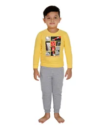 Genius Graphic Sweatshirt With Joggers Set - Yellow