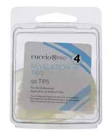 Cuccio Pro Revelation Tips Acrylic Nails Size 4 - 50 Pieces