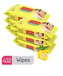Babyhug Premium Baby Lemon Wipes - 72 Pieces Pack of 6