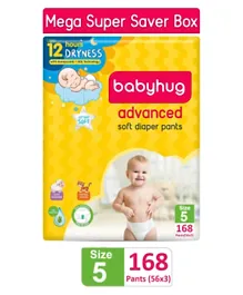 Babyhug Advanced Pant Style Diapers Size 5 - 56 Pieces - Pack of 3