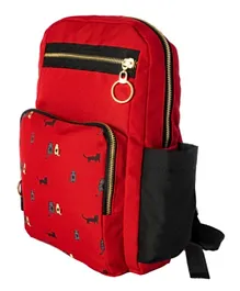 بيج ديزاين - حقيبة ظهر بتصميم القطط - أحمر (12 بوصة)