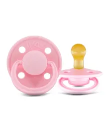 Rebael 2-Pack Mono Natural Rubber Round Pacifiers Size 1 - Sweet Pink/Champagne