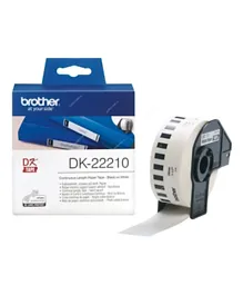 Brother DK-22210 Continuous Paper Label Roll - Black On White