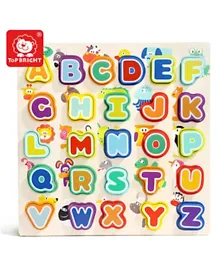 Top Bright Wooden Animals & Alphabet Puzzle - Multicolor