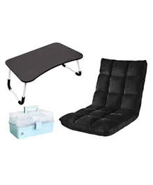 A to Z Sofa Chair & Laptop Table Combo - Black