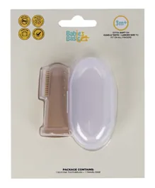 Babies Basic Silicone Toothbrush with Travel Case - Brown