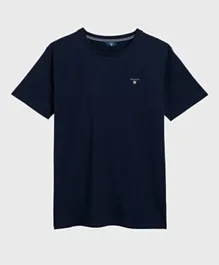 Gant Logo Shield Embroidered T-Shirt - Navy Blue