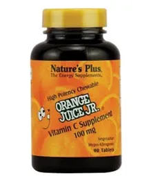 NATURES PLUS Orange Juice Jr Vitamin C 100 mg Chewable Tablets - 90 Pieces