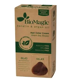 BIOMAGIC Hair Color Cream with Keratin & Argan Oil 66/43 Deep Dark Blonde Medium Gold - 60mL