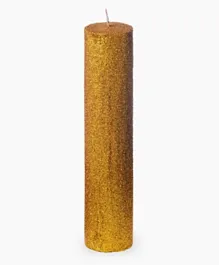 Dream Decor Glitter Pillar Candle - Gold