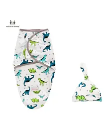 Miracle Dino Baby Swaddle Blanket Adjustable - Pack Of 2