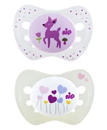 Nip Lavender Deer & Heart Life Silicone Soothers - Pack of 2