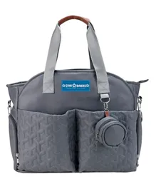 Star Babies Diaper Portable Bag With Pacifier Pouch - Grey