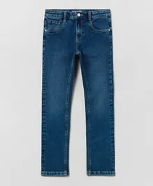 OVS Solid Straight Fit Jeans - Blue
