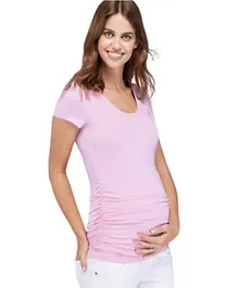 Mums & Bumps - Isabella Oliver Round Neck Maternity Top - Pink