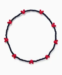 Zippy Minnie Bracelet With Beads - Dark Blue & Red