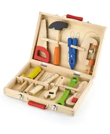Viga Wooden Tool Box 10 pieces - Multicolour