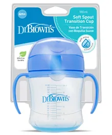 Dr Brown's Soft Spout Transition Cup with Handles Blue - 180mL