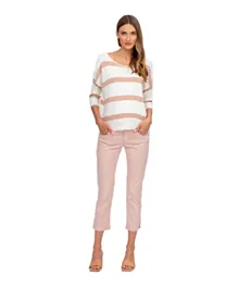 Mums & Bumps - Pietro Brunelli Stretch Cotton Maternity Capri Pants - Rose Pink