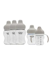 Brother Max PP Extra Wide Feeding Bottles with Spout Cup - Pack of 5