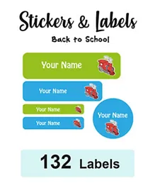 Ladybug Labels Personalised Name Labels Back To School Train - 132 Pieces