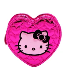 Hello Kitty Heart Shape Zip Closure Coin Purse Glow - Pink