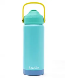 Bonfino Insulated Stainless Steel Water Bottle, Leakproof, Soft Handle Grip, Odour Free, 500mL, 3 Years+ - Green