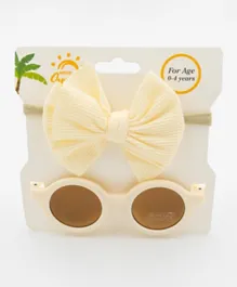 DDANIELA Glasses and Headband Set For Babies and Girls Cream - Colour
