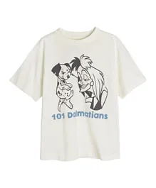 SMYK 101 Dalmatians Printed T-Shirt - White