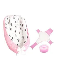 Star Babies Combo Baby Sleeping Pod + Free Bath Seat & Powder Puff - Pink