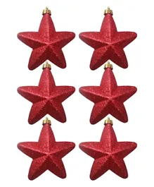نجوم معلقة بسحر الكريسماس الأحمر - عبوة من 6