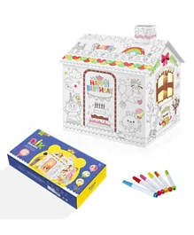 Eazy Kids Happy Birthday House DIY Doodle Coloring Kit with Sketch Pens