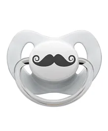 Little Mico Moustache Pacifier White - Size 2