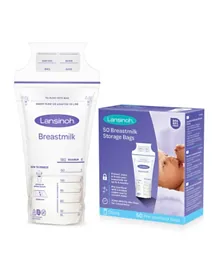 Lansinoh Breastmilk Storage Bags  Pack of 50 - Purple