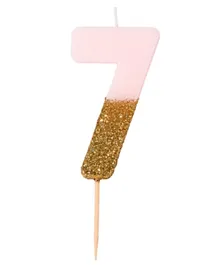 Talking Tables  Glitter Number Candle 7 - Pink