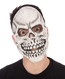 Bristol Novelty Skeleton Grin Mask Halloween Accessory - White