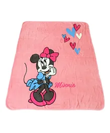 Disney Minnie Coral Fleece Blanket for Kids Travel Blanket - Pink