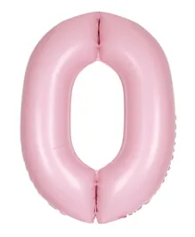Unique Matte Lovely Number 0 Foil Balloon - Pink