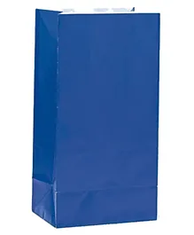 يونيك حقائب حفلات ورقية - طقم من 12 قطعة باللون الأزرق الملكي