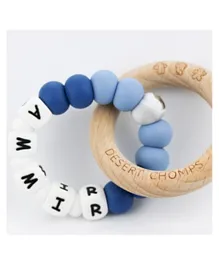 Desert Chomps Personalized Wooden Teether Lasso - Midnight Blue
