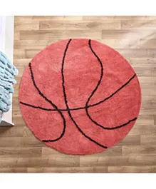 HomeBox Arcade Basketball Shaped Tufted Rug